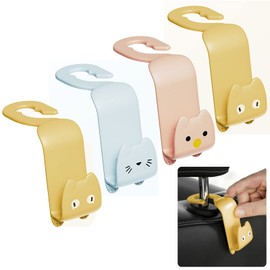 Car Seat Headrest Hooks, 4 Pack Universal Car Back Seat Brackets, Car Bag Holder Hooks, Car Seat Back Organizers Car Accessories Vehicle Rear Seat Backseat Hanger for Purse Bags and Coats