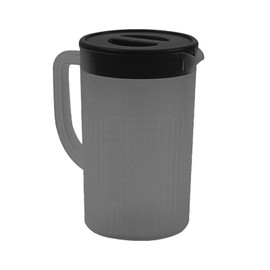 Cold Water Jug, Comfortable Handle Plastic Jug Resistant to High Temperatures with a Lid for the Refrigerator (Black)