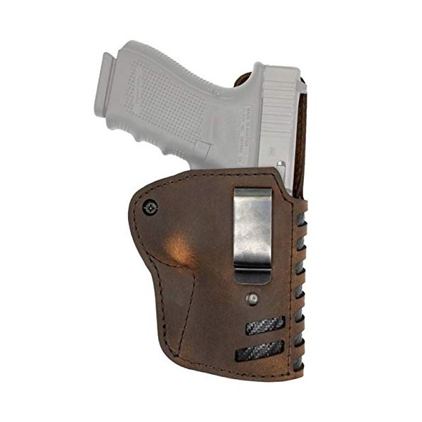 Versacarry C2113-1 Compound Holster - Inside The Waistband - Kydex/Water Buffalo Hybrid - Dbl Ply - Brown - Size 3 60