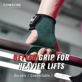 Wrist Straps for Weightlifting with Wrist Wraps,Leather Weight Lifting Wrist Wraps Grip Assistance Deadlift Straps Workout Gym Straps for Men and Women (BLUE, 8.7 inch)