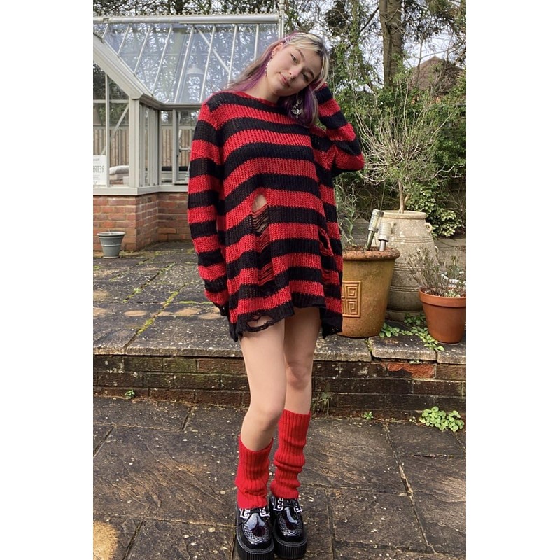 Ro Rox RYOT Pullover Betrubt Chunky Knit Gothic 90s Grunge