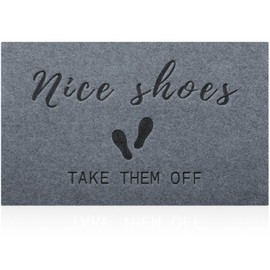 MWAZZLL Outdoor Indoor Door Mat Non Slip Welcome Shoes Off Doormat Super Absorb Mud Easy to Clean Front Door Home Mats for Entrance,Patio,High Traffic Areas