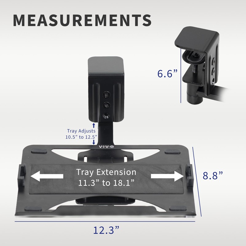 VIVO Clamp-on 12 x 9 inch Rotating Laptop Tray, Extra