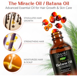 Batana Oil for Hair, Batana Oil Organic for Hair Growth, 100% Natural and Pure Batana Oil, Hair Growth Oil, Scalp Care, Moisturising Essential Oils, 60 ml