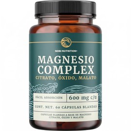 Nobi Nutrition Magnesio Complex Citrato, Malato y Óxido, 60 Unidades                                                                                  