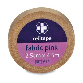 Reliance Medical 2.5 cm x 4.5 m Pink Relitape Fabric Elastic Strapping Tape