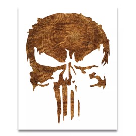 Tulsa Stencils Punisher Skull Stencil  - Reusable Color, Draw, Paint Custom Stencil Art - 6"x8"