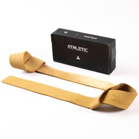 ATHLETIC AESTHETICS Premium Leather Lifting Straps Made of Genuine Buffalo Leather - 55 cm Long for Strength Training, Bodybuilding & Fitness - For Men and Women (Brown)