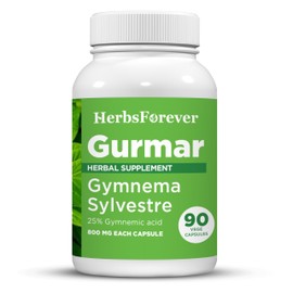 Herbsforever Gurmar Capsules | Gymnema Sylvestre Herbal Supplement | 7:1 Concentrated Extract | Supports Healthy Lifestyle | 60 Veg Capsules | Non-GMO & Vegan