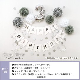 regalo Birthday Decoration Set, Garland, Letter Banner, Natural, Party, Celebration, Decoration, Frosted Flower, Happy Birthday, Anniversary (Milky Gold)