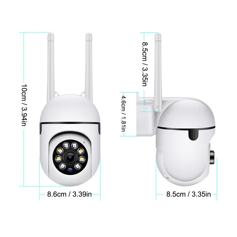 Jectse Indoor Outdoor Surveillance Camera, 1080P 360° Panoramic WiFi Home
