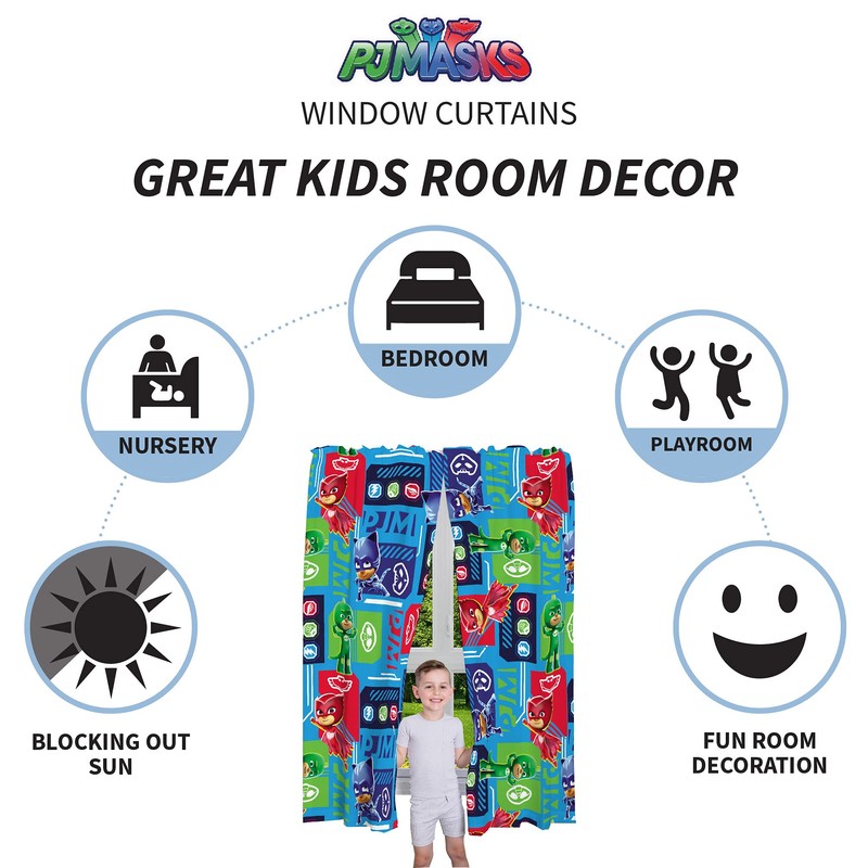 Franco Kids Room Window Curtains Drapes Set, 82 in x