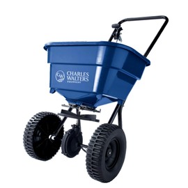 Charles Walters Equipment CW1000 Homeowner Broadcast Spreader for Spreading Fertilizer and Ice Melt on Lawns, Sidewalks, and Driveways, 65lb Capacity, 33" x 35"