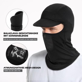 MELASA Balaclava Motorcycle Summer Balaclava for Outdoor Sports Cycling Bicycle Hat Face Hood Ski Mask Snowboarding Skiing Windproof Face Hood Men / Women Motorcycle Bicycle Accessories, black