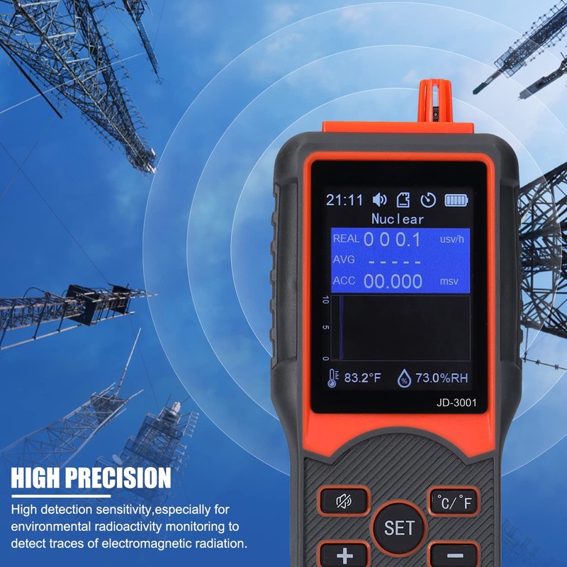 Geiger Counter,JD‑3001 Geiger Counter Easy Reading Multifunctional Radioactive Detector for