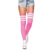 Leg Avenue Women's Three Stripes Athletic Ribbed Thigh High Socks,