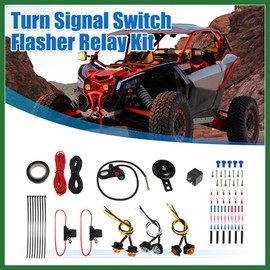 Motoforti 1 Set Universal UTV ATV SXS Scooter LED Turn Signal Horn Kit Long-lasting