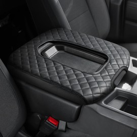 JOYTUTUS Center Console Cover Compatible with 2019-2025 2026 Silverado Sierra Jump Seat, Leather Arm Rest Armrest Cover for Car, Durable Middle Console Cover Replacement for Trucks