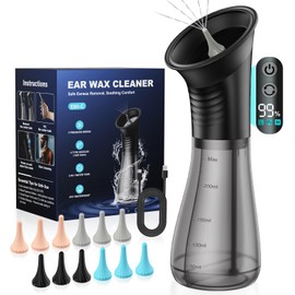 Safe Ear Wax Removal - Electric Ear Cleaner with 3 Pressure Modes, Effective & Easy to Use, IPX7, Automatic Powered Ear Wax Remover Home Ear Cleaning Machine
