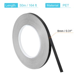 uxcell Metallic Tape, 0.31 in x 164 ft Self Adhesive Metalized Polyester Film Tape Waterproof Shiny Washi Tape for Walls Graphic Arts Gifts Wrapping Crafts Decoration, Gloss Black