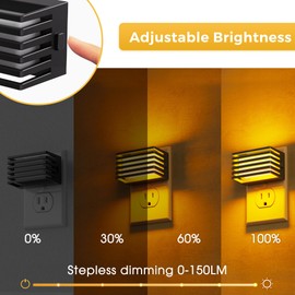 L LOHAS LED Night Lights Plug into Wall, 2 Pack Modern Night Light with Dusk to Dawn Sensor, Dimmable Plug in Night Light, Adjustable Brightness, for Bedroom Bathroom Hallway