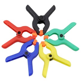 10 Stück 5,1 cm Kunststoff-Federklemmen, bunte Werkzeuge mit drehbaren Backen und komfortablem Griff für Holzarbeiten