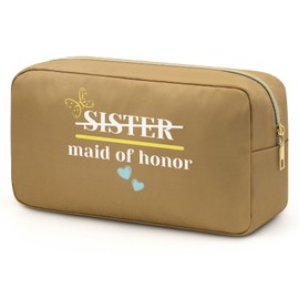 Bridesmaid Proposal Gifts for Women Makeup Bag Gifts for Women Friends Bridesmaid Gift Cosmetic Bag Travel Pouch Gift Maid of Honor Gift from Bride Wedding Gifts for Sister Her Besties Friends Women