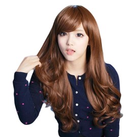 お姉さま 系 茶髪 フル ウィッグ ゆる ふわ ロング お洒落 コスプレ (ライトブラウン)