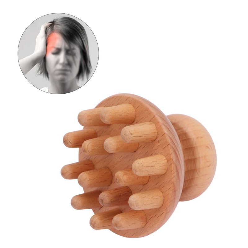 Wood Mushroom Massager Promote Circulation Clear Meridians Portable Manual Massage