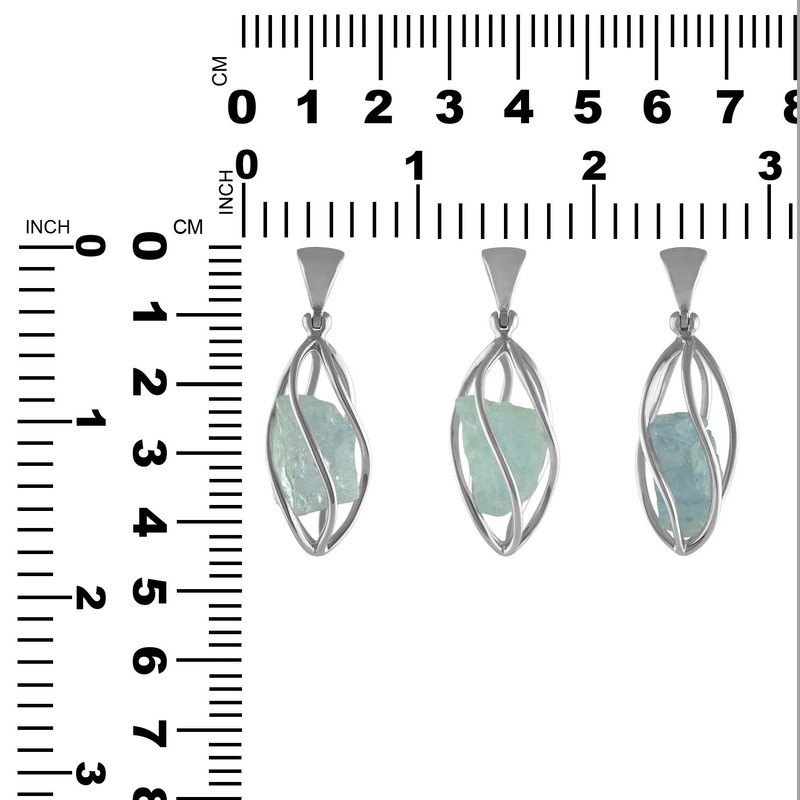 Colgante de plata de ley con piedras preciosas ásperas, Gema,