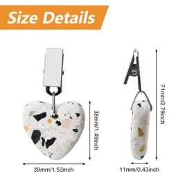 Morobor Tablecloth Weights Clips, 6pcs Tablecloth Weights Heart Shape Stone Tablecloth Weights Metal Clip for Outdoor Picnic Family Dinner Table Decoration (Color Mixing)