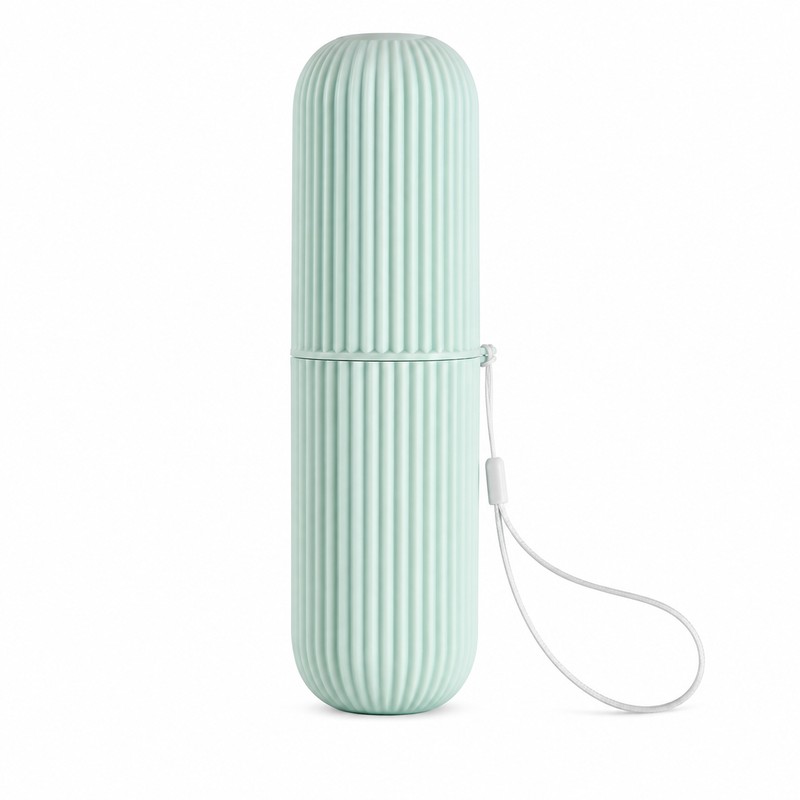 Portable Travel Toothbrush Holder with Cup - Compact Toothpaste Storage