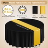 Bgtecho 16Pcs 84" Round Plastic Tablecloth 12 x 108 Satin