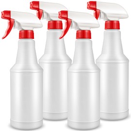 DIYSELF 16oz Spray Bottles 4 Pack, Heavy Duty Refillable Spray Bottles for Cleaning, Plants, and Pets, Chemical Resistant Spray Bottle with Adjustable Nozzle, Squirt Bottles for Multiple Uses