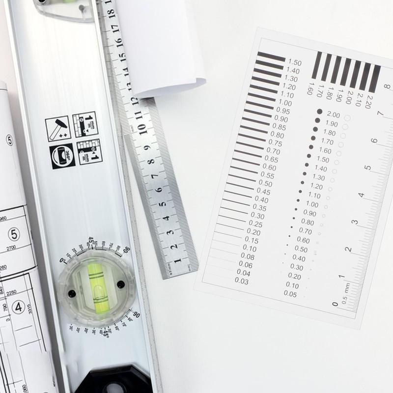 IMIKEYA Chest Card Scale Film Ruler Transparent Defect Detection Tool