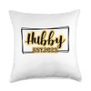 Hubby Est 2023 Just Married Honeymoon Husband Wedding Couple Throw