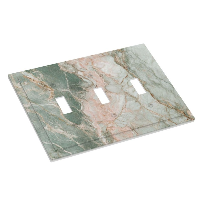 Lolreai Light Switch Cover Green Abstract Marble Modern Luxury 3