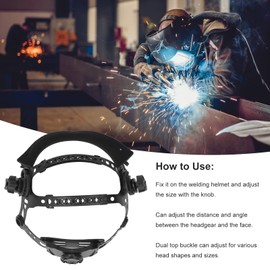 Ausla Adjustable Welding Helmet Headwear, Button Adjustment, Welding Hood Headwear with Sweatband, Welding Helmet for Welding Helmet with Square Hole