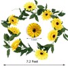 Fielegen 20 LED Sunflower String Lights with Timer,7.2ft Artificial Sunflower