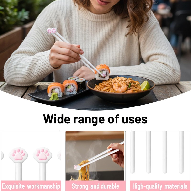 8 Pairs Cat Paw Chopsticks Set, Pink Chopsticks, Cute Chopstick
