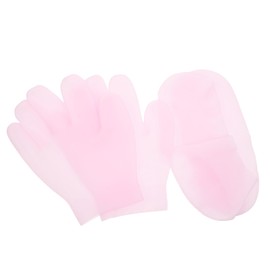 ORFOFE 2pairs Elastic Moisturizing Gloves and Socks Set Overnight Spa Socks for Women Men Antislip Honeycomb Bottom Hand and Foot Care