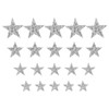 Exquisite Silver Rhinestone Star Patches for Fabric, 20pcs Iron On