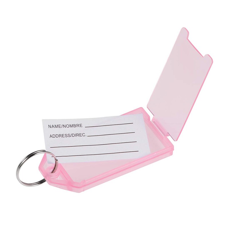 sourcing map Plastic Key Tags with Split Ring Keychain ID