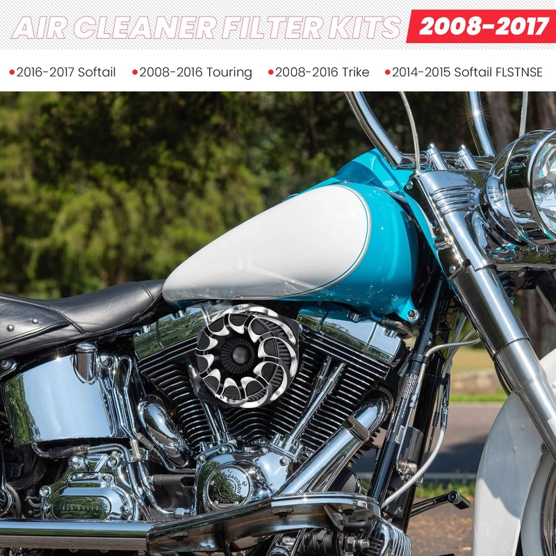 kekykm Twin Cam Air Cleaner Intake Filter Kit For Harley