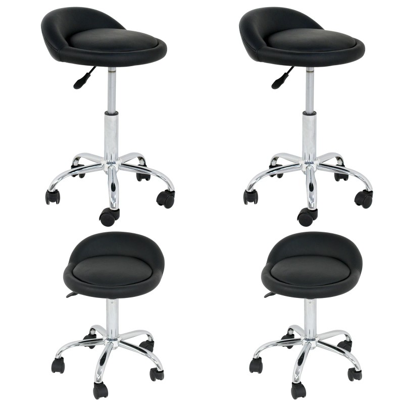 Segawe Set of 4 Hydraulic Adjustable Open Back Chairs Rolling