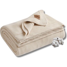 Dalisa 100% Organic Turkish Cotton Throw Blanket 50x60 Inches Grey Blue– GOTS Certified, Cozy, with Recycled Gift Box – Perfect for Couch, Bed, and Home Decor – Boho Vintage Knit Alina