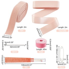 SUPERFINDINGS Pointe Shoe Professional Stitch and Sewing Kit Including 2m Elastic Rubber Cord and Satin Ribbon 45m Sewing Thread 2pc Leather Sewing Stitching Needle 1pc Thread Cutter and Others