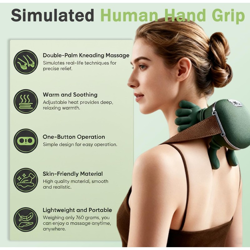 Huprh Neck Massager with Heat, 2026 New Electric Shiatsu Neck