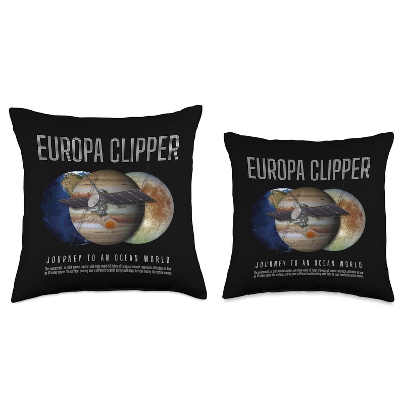 Europa Clipper USA Space Program Throw Pillow