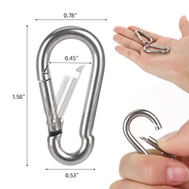 50PCS 1.57 inch Small Clip, 304 Stainless Steel Spring Snap Hook Clip for Outdoor, Swing and Travel